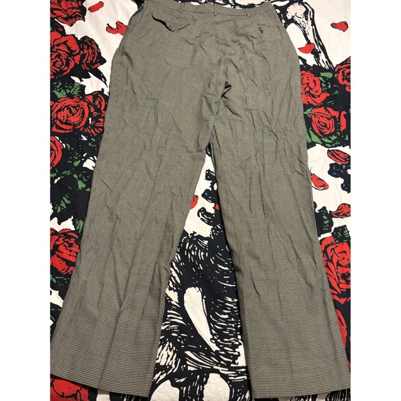 Polo Ralph Lauren Men Houndstooth Wool Blend Dress Pants Pleated Waist 38x36
